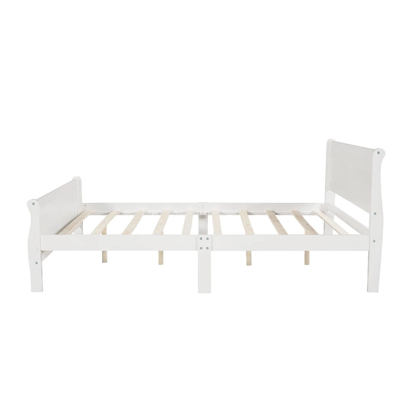 Wood Platform Bed with Headboard and Footboard