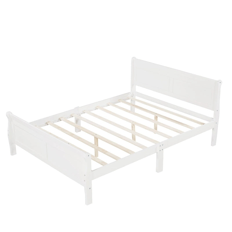 Wood Platform Bed with Headboard and Footboard