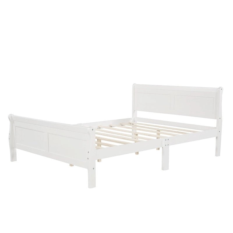 Wood Platform Bed with Headboard and Footboard