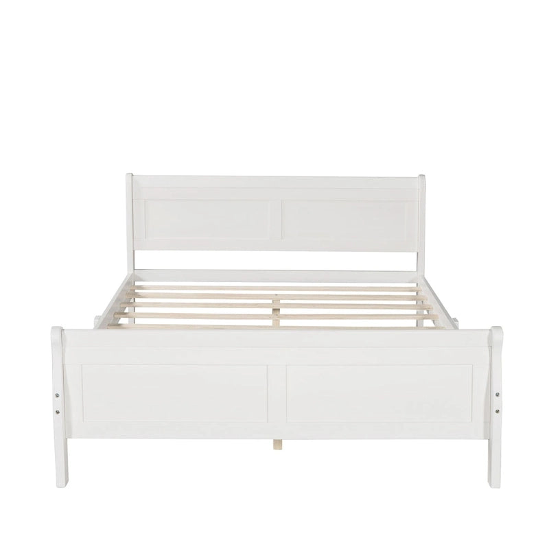 Wood Platform Bed with Headboard and Footboard