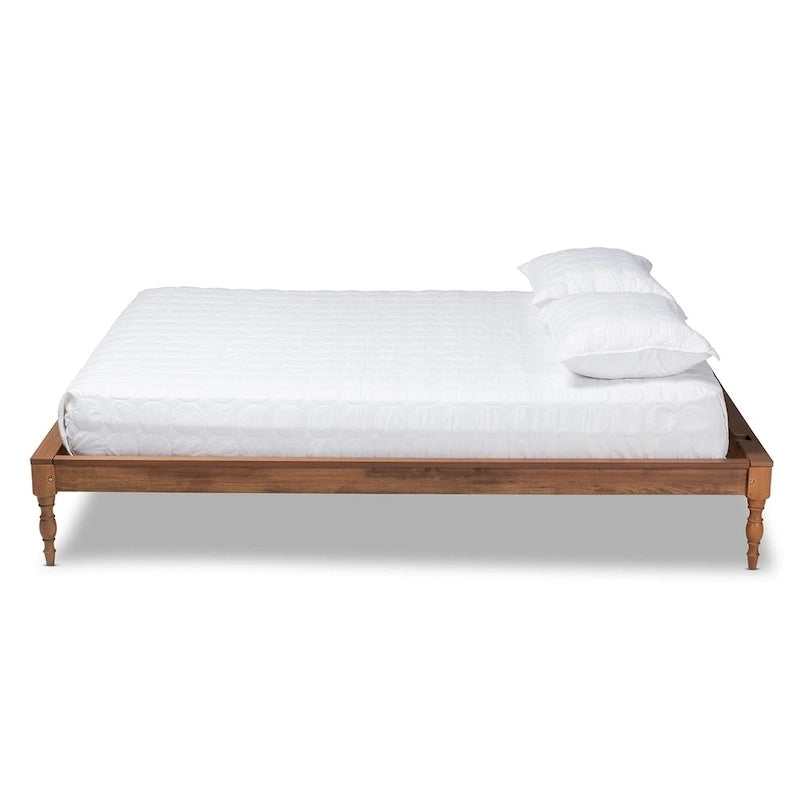 French-Inspired Vintage Wood Platform Bed Frame