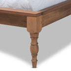 French-Inspired Vintage Wood Platform Bed Frame