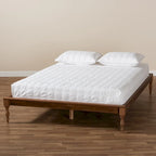 French-Inspired Vintage Wood Platform Bed Frame