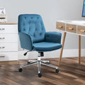 Mid-Back Tufted Velvet Office Chair with Arms, Adjustable Height and Swivel
