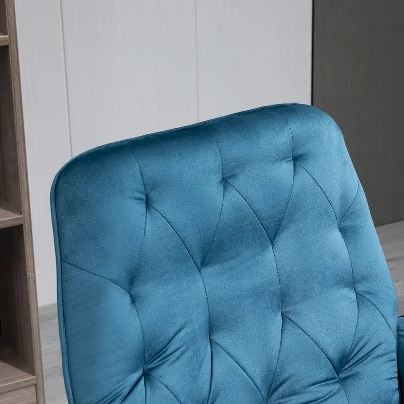 Mid-Back Tufted Velvet Office Chair with Arms, Adjustable Height and Swivel
