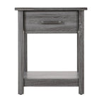 Modern 1-Drawer Wooden Nightstand with Open Shelf