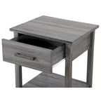 Modern 1-Drawer Wooden Nightstand with Open Shelf