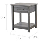 Modern 1-Drawer Wooden Nightstand with Open Shelf