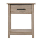 Modern 1-Drawer Wooden Nightstand with Open Shelf