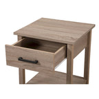 Modern 1-Drawer Wooden Nightstand with Open Shelf
