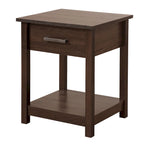 Modern 1-Drawer Wooden Nightstand with Open Shelf