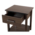 Modern 1-Drawer Wooden Nightstand with Open Shelf