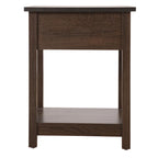 Modern 1-Drawer Wooden Nightstand with Open Shelf
