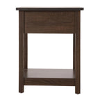 Modern 1-Drawer Wooden Nightstand with Open Shelf