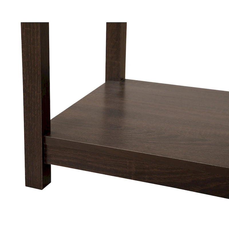 Modern 1-Drawer Wooden Nightstand with Open Shelf