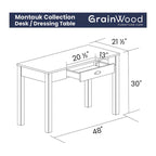 Rustic Solid Pine Wood Desk