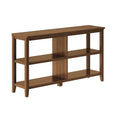 54-Inch Wide Low Wood Bookcase with 2 Shelves, Walnut