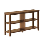 54-Inch Wide Low Wood Bookcase with 2 Shelves, Walnut