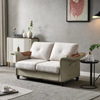 Fabric and Faux Leather Sofa with Removable Storage