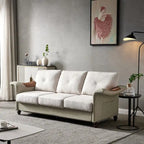 Fabric and Faux Leather Sofa with Removable Storage