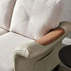Fabric and Faux Leather Sofa with Removable Storage