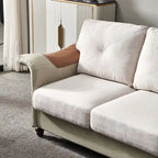 Fabric and Faux Leather Sofa with Removable Storage