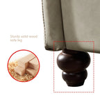 Fabric and Faux Leather Sofa with Removable Storage
