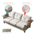 Fabric and Faux Leather Sofa with Removable Storage