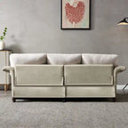 Fabric and Faux Leather Sofa with Removable Storage