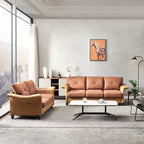 Fabric and Faux Leather Sofa with Removable Storage