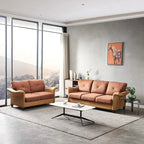 Fabric and Faux Leather Sofa with Removable Storage