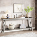 70.9-Inch 2-Tier Farmhouse Console Table