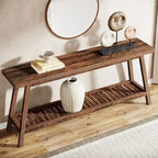 70.9-Inch 2-Tier Farmhouse Console Table