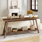 70.9-Inch 2-Tier Farmhouse Console Table