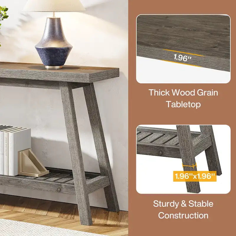 70.9-Inch 2-Tier Farmhouse Console Table