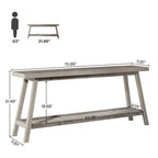 70.9-Inch 2-Tier Farmhouse Console Table