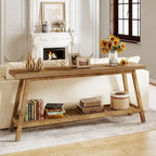 70.9-Inch 2-Tier Farmhouse Console Table