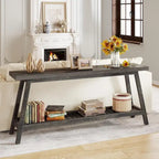 70.9-Inch 2-Tier Farmhouse Console Table