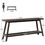 70.9-Inch 2-Tier Farmhouse Console Table