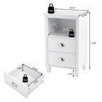 MDF Nightstand with Two Drawers