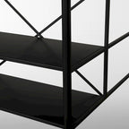 White Marble Kitchen Island with Black Iron Base