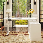 Electric Standing Desk with Storage Cabinet, 63 x 31.5