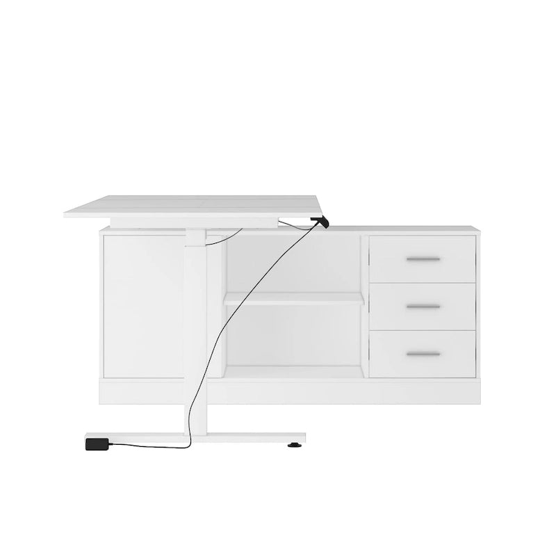 Electric Standing Desk with Storage Cabinet, 63 x 31.5