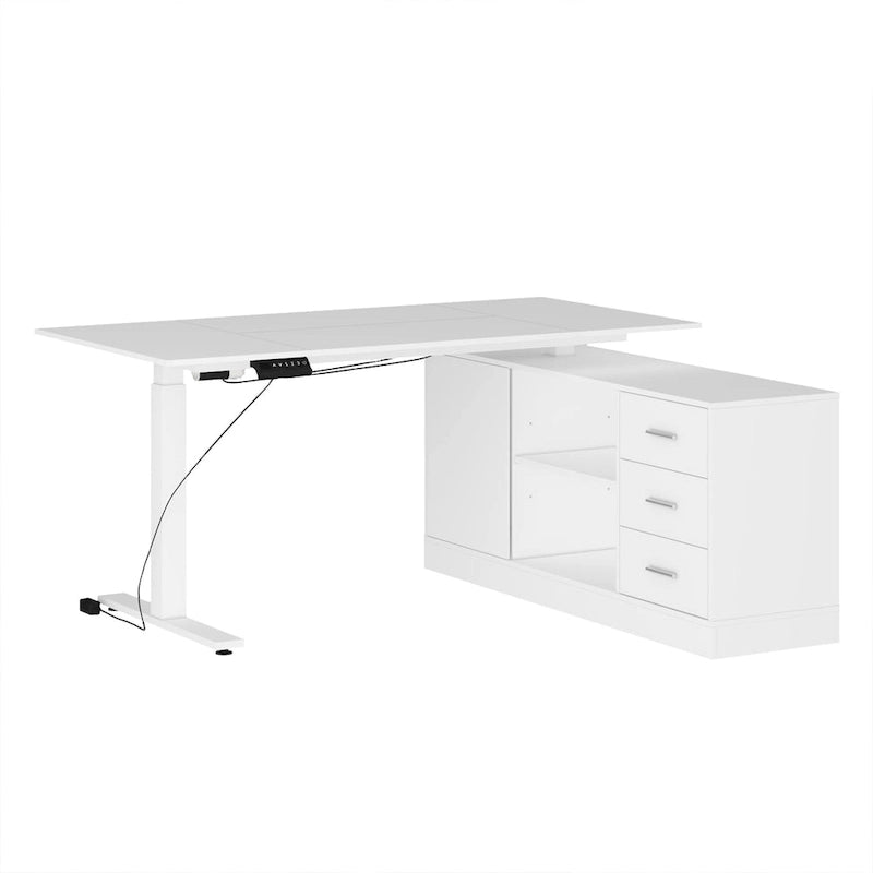 Electric Standing Desk with Storage Cabinet, 63 x 31.5