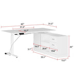 Electric Standing Desk with Storage Cabinet, 63 x 31.5