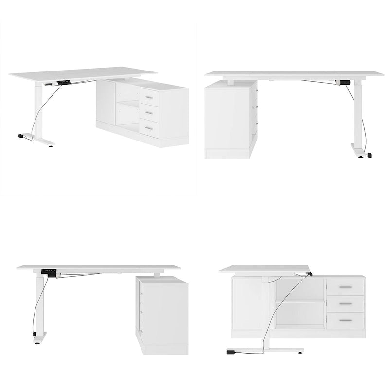 Electric Standing Desk with Storage Cabinet, 63 x 31.5