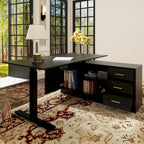 Electric Standing Desk with Storage Cabinet, 63 x 31.5