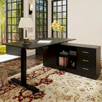 Electric Standing Desk with Storage Cabinet, 63 x 31.5
