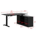 Electric Standing Desk with Storage Cabinet, 63 x 31.5