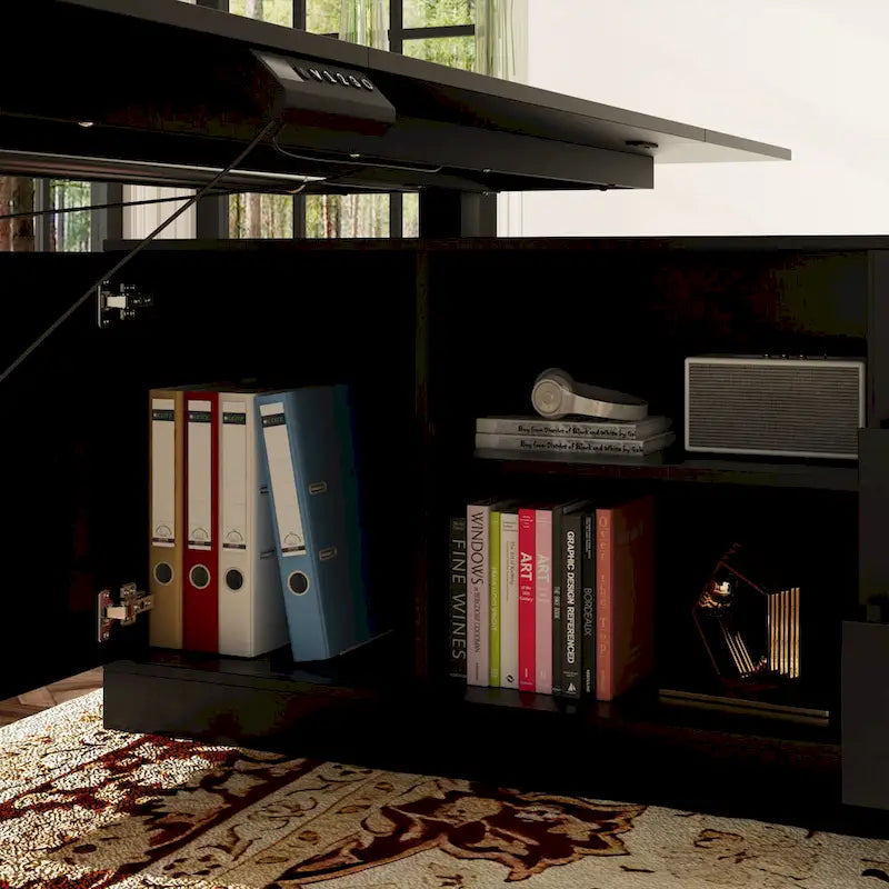 Electric Standing Desk with Storage Cabinet, 63 x 31.5